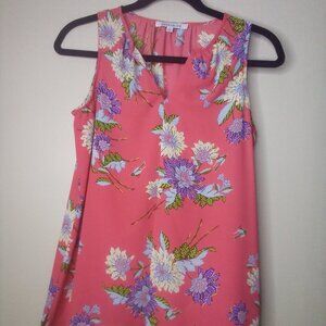 Rose & Olive Blouse Shirt XS Women Sleeveless Floral Print Colorful